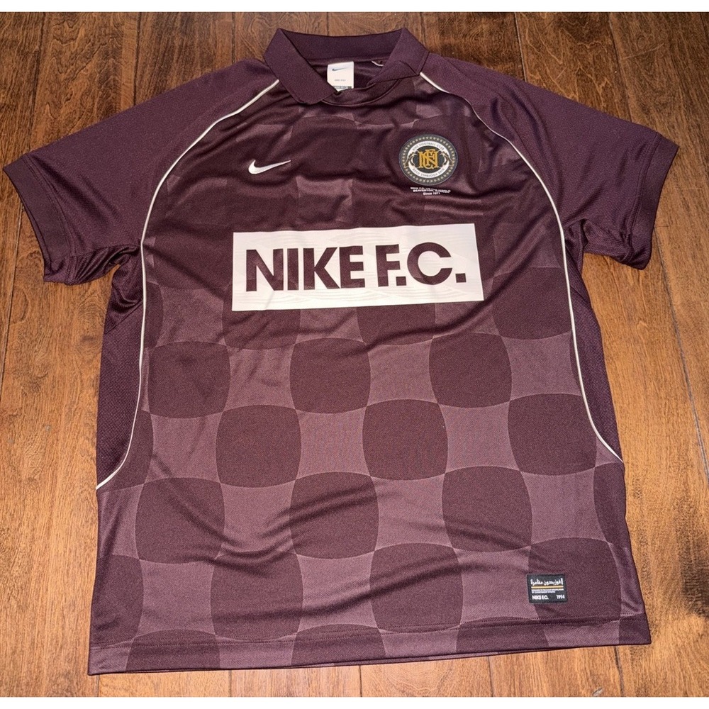 Nike FC Dri-FIT Soccer Jersey Polo Shirt Mens Medium Maroon Loose Fit Used